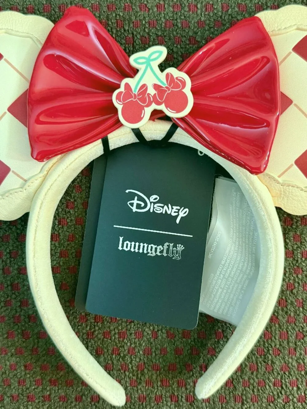 Loungefly Disney Minnie Cherry Pie Ears Headband Lattice Pie Crust NWT 2026